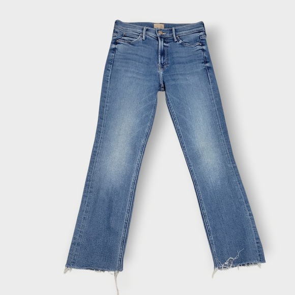 MOTHER Lil Mid-Rise Dazzler Ankle Fray Jean Riding The Cliffside Sz 24 - Picture 1 of 11